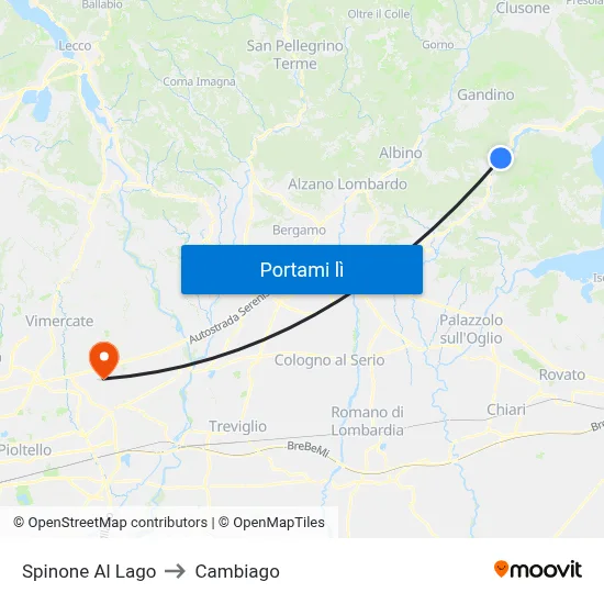 Spinone Al Lago to Cambiago map