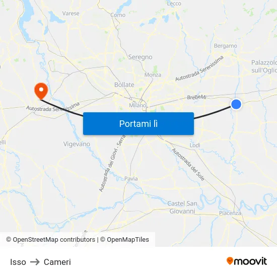 Isso to Cameri map