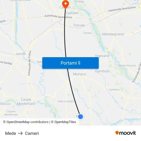 Mede to Cameri map