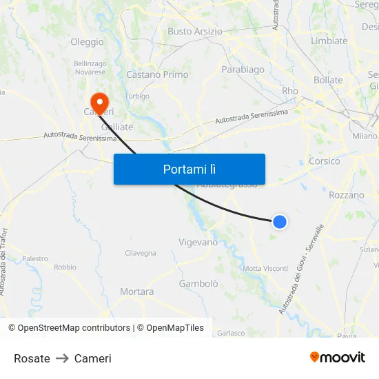 Rosate to Cameri map