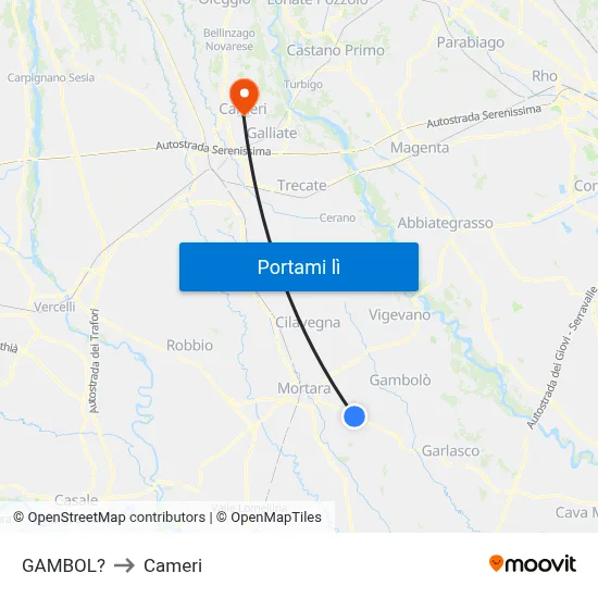 GAMBOL? to Cameri map
