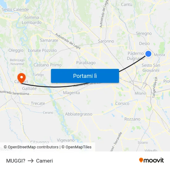 MUGGI? to Cameri map