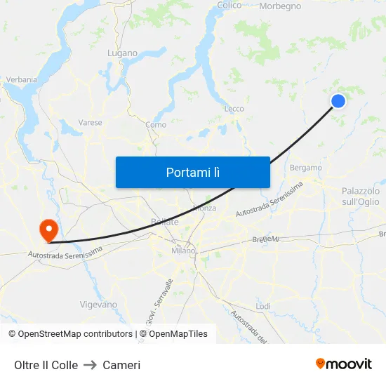Oltre Il Colle to Cameri map