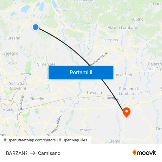 BARZAN? to Camisano map