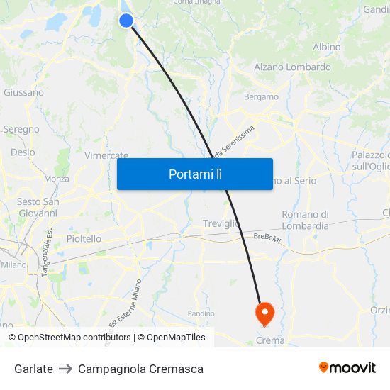 Garlate to Campagnola Cremasca map