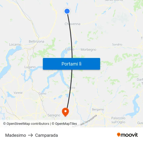 Madesimo to Camparada map