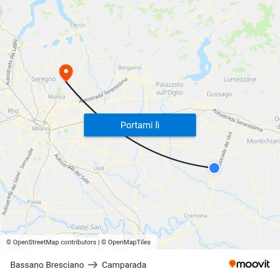 Bassano Bresciano to Camparada map