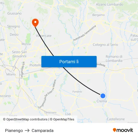 Pianengo to Camparada map