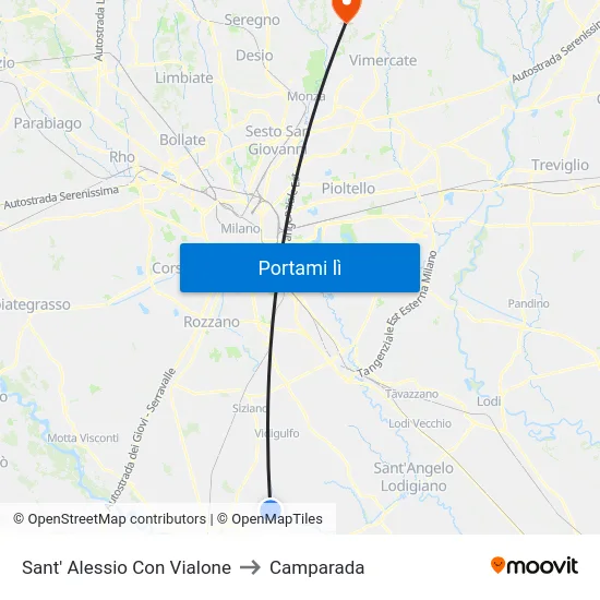 Sant' Alessio Con Vialone to Camparada map