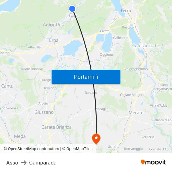 Asso to Camparada map