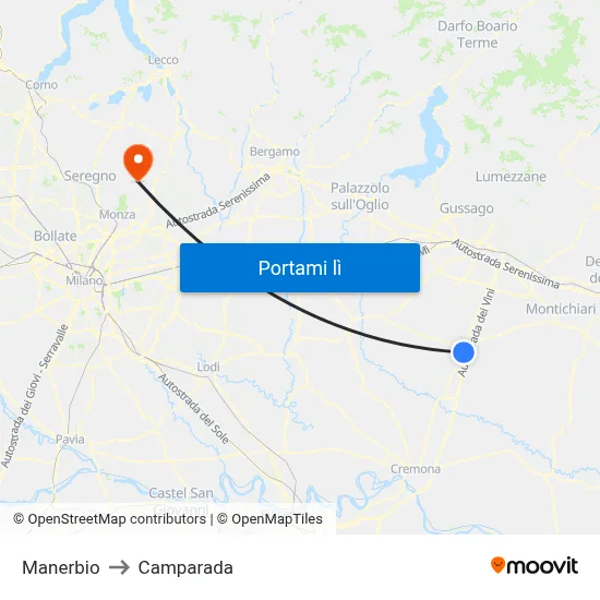 Manerbio to Camparada map