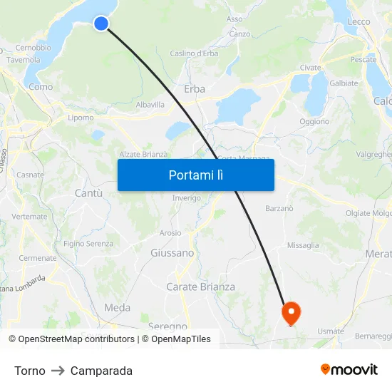 Torno to Camparada map