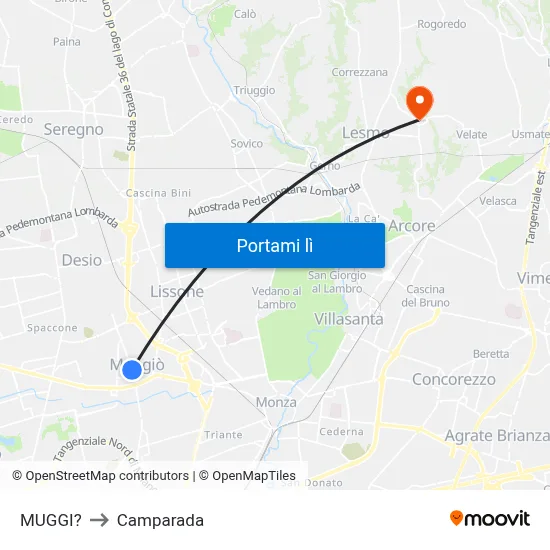 MUGGI? to Camparada map