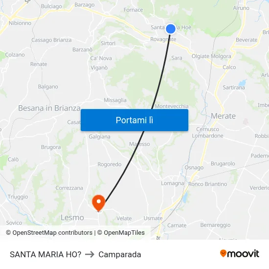 SANTA MARIA HO? to Camparada map