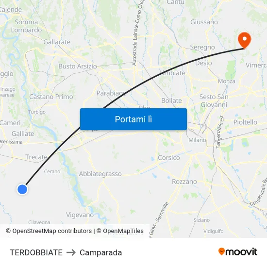 TERDOBBIATE to Camparada map