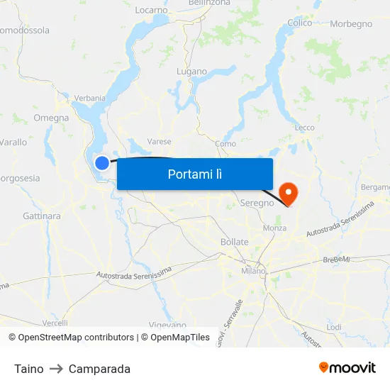 Taino to Camparada map