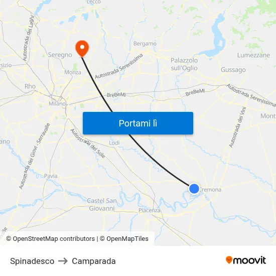 Spinadesco to Camparada map