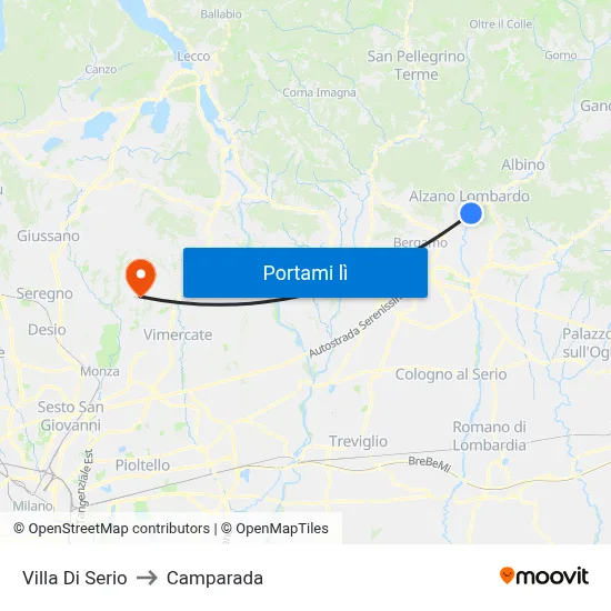 Villa Di Serio to Camparada map