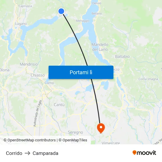 Corrido to Camparada map