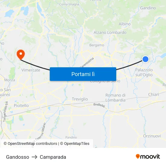 Gandosso to Camparada map