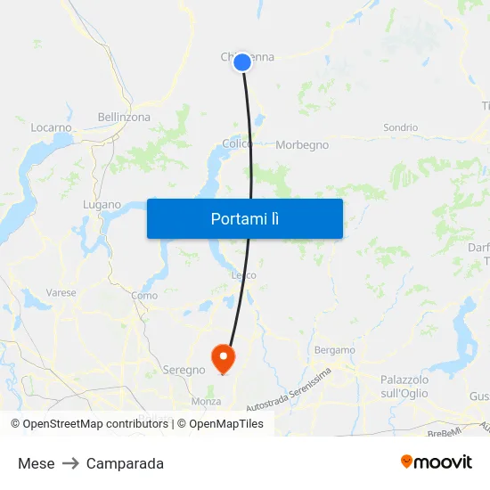 Mese to Camparada map
