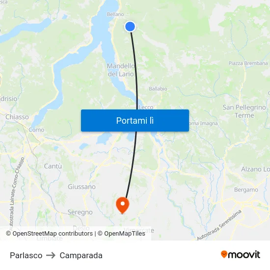 Parlasco to Camparada map