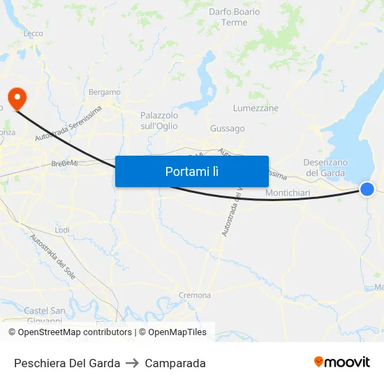 Peschiera Del Garda to Camparada map