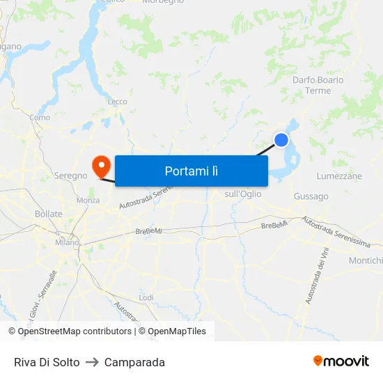 Riva Di Solto to Camparada map