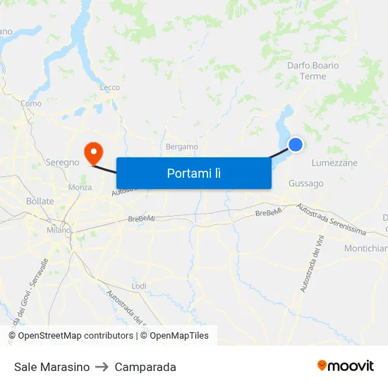 Sale Marasino to Camparada map