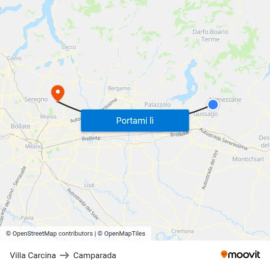 Villa Carcina to Camparada map