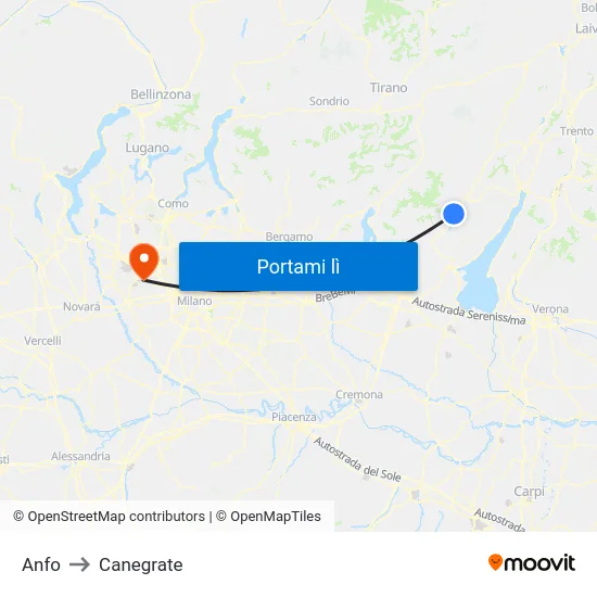 Anfo to Canegrate map