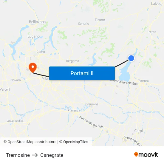 Tremosine to Canegrate map