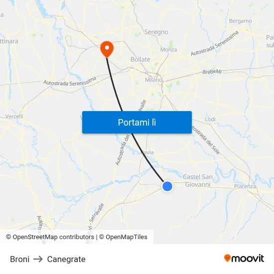 Broni to Canegrate map