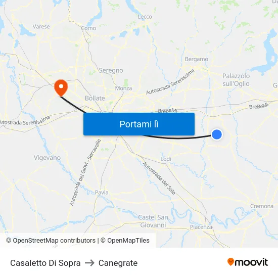 Casaletto Di Sopra to Canegrate map