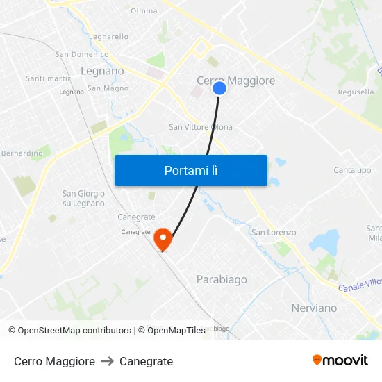 Cerro Maggiore to Canegrate map