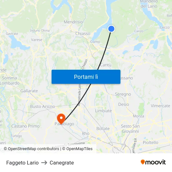 Faggeto Lario to Canegrate map