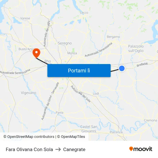 Fara Olivana Con Sola to Canegrate map