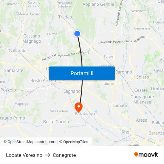 Locate Varesino to Canegrate map