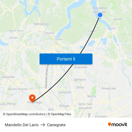Mandello Del Lario to Canegrate map