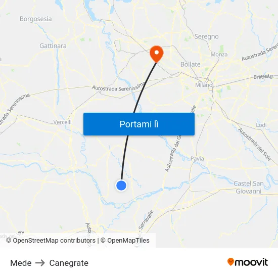 Mede to Canegrate map