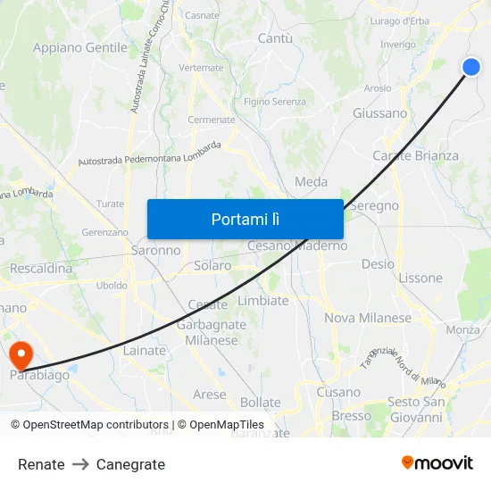 Renate to Canegrate map