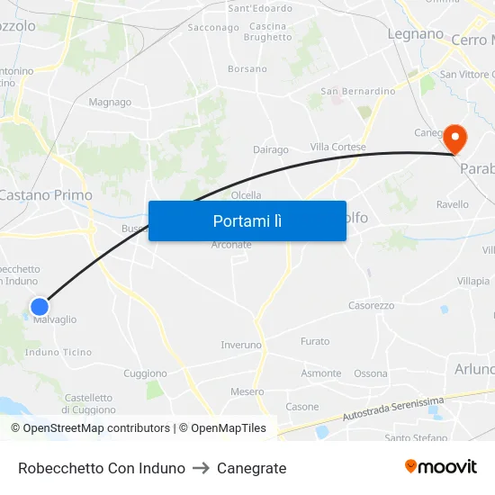 Robecchetto Con Induno to Canegrate map