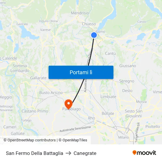 San Fermo Della Battaglia to Canegrate map