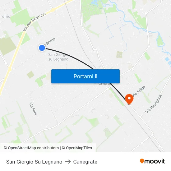 San Giorgio Su Legnano to Canegrate map