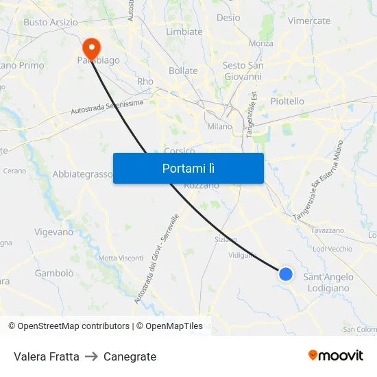 Valera Fratta to Canegrate map
