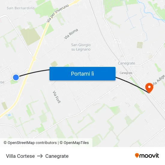 Villa Cortese to Canegrate map