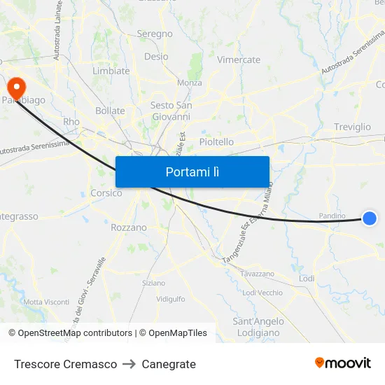 Trescore Cremasco to Canegrate map
