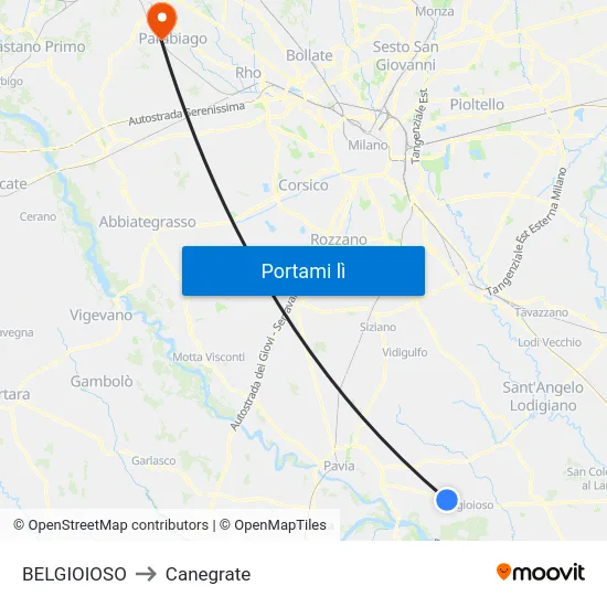 BELGIOIOSO to Canegrate map