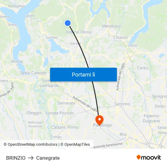 BRINZIO to Canegrate map
