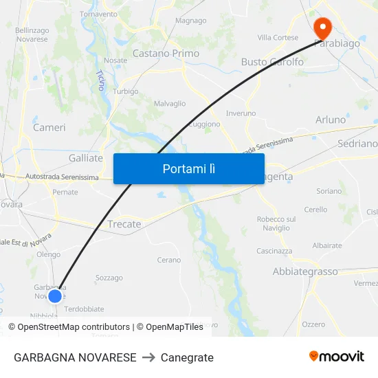 GARBAGNA NOVARESE to Canegrate map